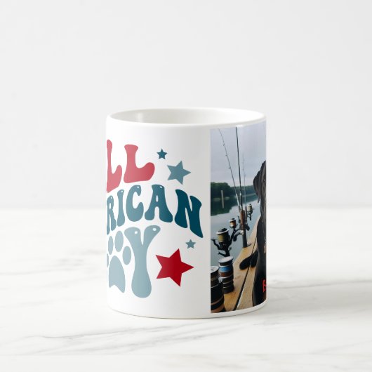 7月パーソナライズされた4日フォトドッグマグカップ コーヒーマグカップ (中央)