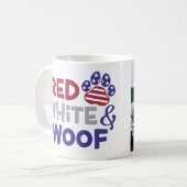 7月パーソナライズされた4日フォトドッグマグカップ コーヒーマグカップ (正面左)