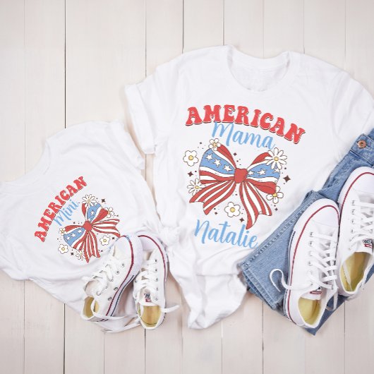 7月パーソナライズされた4日マガーリーマミニコケット Tシャツ