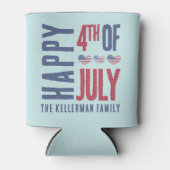 7月パーソナライズされた4日愛国米国国旗 缶クーラー (正面)