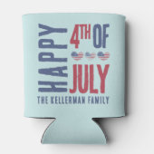 7月パーソナライズされた4日愛国米国国旗 缶クーラー (裏面)