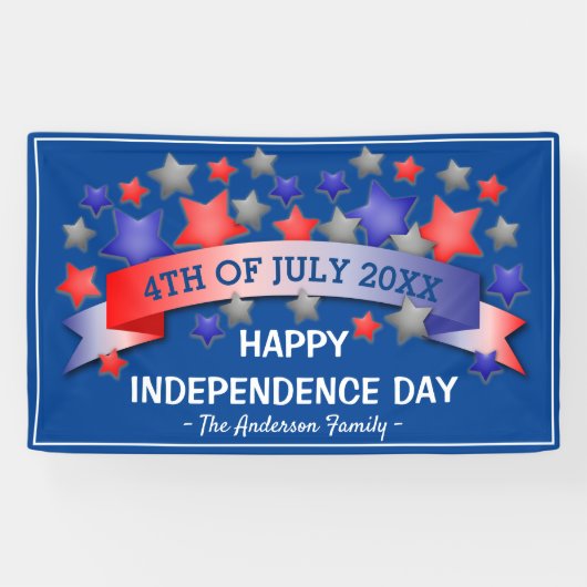 7月パーソナライズされた4日 | ハッピー・インディペンデンス・デー 横断幕 (横)