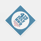 7月パーソナライズされた4日BBQパーティーブルースター スタンダードランチョンナプキン (角)