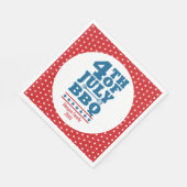 7月パーソナライズされた4日BBQパーティーレッドスター スタンダードランチョンナプキン (角)