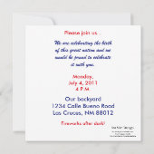 7月パーティの招待状5日x5 4日 招待状 (裏面)