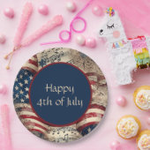 7月パーティーバーベキュー愛国国旗4 ペーパープレート (パーティー)