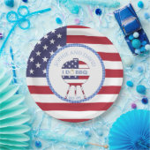 7月パーティーI do BBQの米国愛国国旗4 ペーパープレート (パーティー)