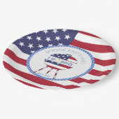 7月パーティーI do BBQの米国愛国国旗4 ペーパープレート (アングル)