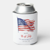 7月ファミリーのアメリカ愛国国旗4 缶クーラー (缶裏面)