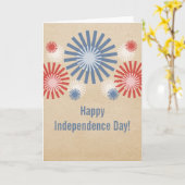 7月ファンキー4日Fireworksカード カード (黄色い花)