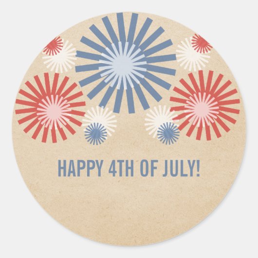 7月ファンキー4日Fireworksスタンプ ラウンドシール (正面)