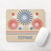 7月ファンキー4日Fireworks & Fireworksのストライプマウスパッド マウスパッド (マウス)