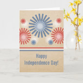 7月ファンキー4日Fireworks & Fireworksカーストライプド カード (黄色い花)