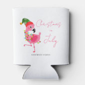 7月フラミンゴのかわいいクリスマス 缶クーラー (裏面)