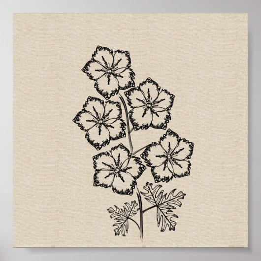 7月フラワーポスターのラークスパー ポスター (正面)