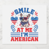 7月フランスの4日の愛国的ブルドッグ スパークリングワインラベル (シングルラベル)