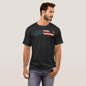 7月プルオーバーのアメリカの口ひげクール国旗 Tシャツ (正面フル)