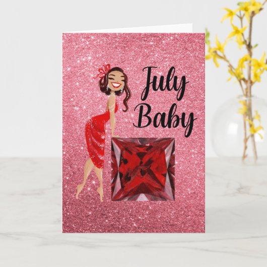 7月ベビー カード (黄色い花)