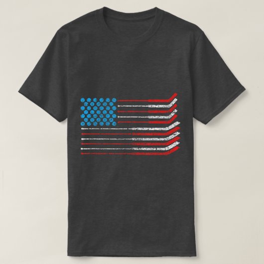 7月ホッケーのアメリカ国旗 Tシャツ (デザイン正面)