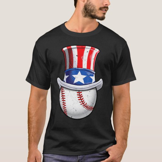 7月ボーイズ州旗のサム4th野球の叔父 tシャツ (正面)