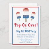 7月ポップ・アートの4日以上に可愛いポップス 招待状 (正面/裏面)