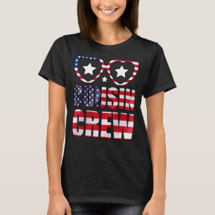 7月マッチの従兄弟クルー米国国旗Happy 4th Tシャツ