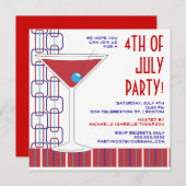 7月マルティーニのカクテルのパーティの招待状の第4 招待状 (正面/裏面)