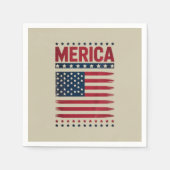 7月メリカ米国旗4日 スタンダードカクテルナプキン (正面)