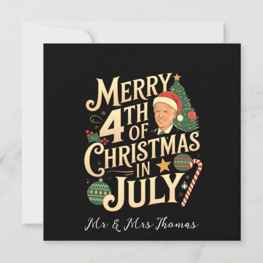 7月メリーバイデン氏ミームのクリスマスおもしろい第4回 招待状 (正面)