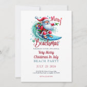 7月メリーパーティの招待状のビーチマスクリスマス 招待状 (正面)