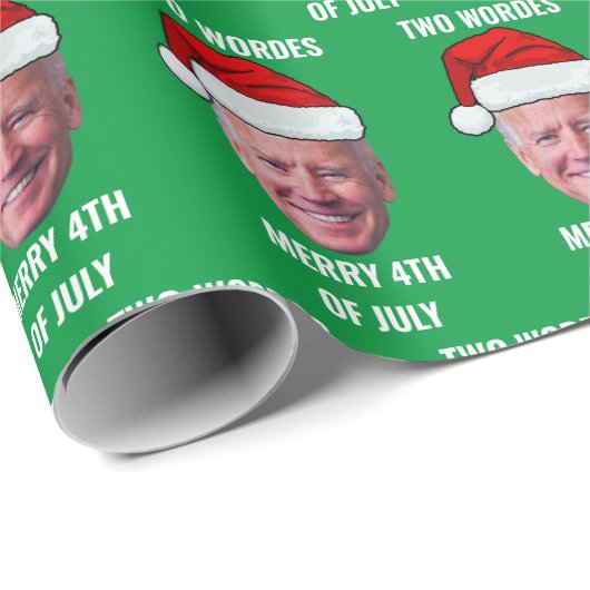 7月メリー4日の2つの単語ジョーバイデン氏クリスマス ラッピングペーパー (ロールコーナー)