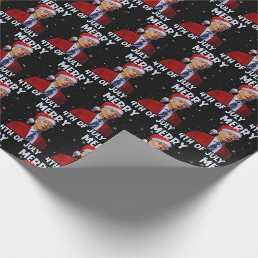 7月メリー4日ジョー・バイデン氏がクリスマスを混乱 ラッピングペーパー (角)