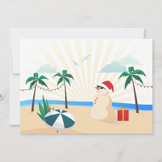 7月モダンのパーティーおもしろい 招待状 (裏面)