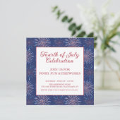 7月モダンの花火の愛国的な4日パーティー 招待状 (スタンド正面)