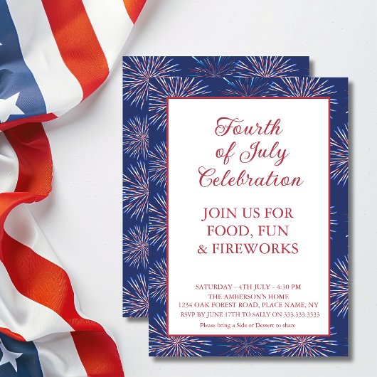 7月モダンの花火パーティー 招待状