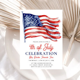 7月モダンパーティー第4回愛国米国国旗 招待状
