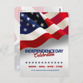 7月モダンパーティー訪問の米国国旗4日 ポストカード (正面/裏面)