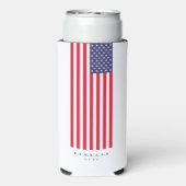 7月モダン星アメリカ国旗の第4位ストライプ スリム缶クーラー (Seltzer裏面)