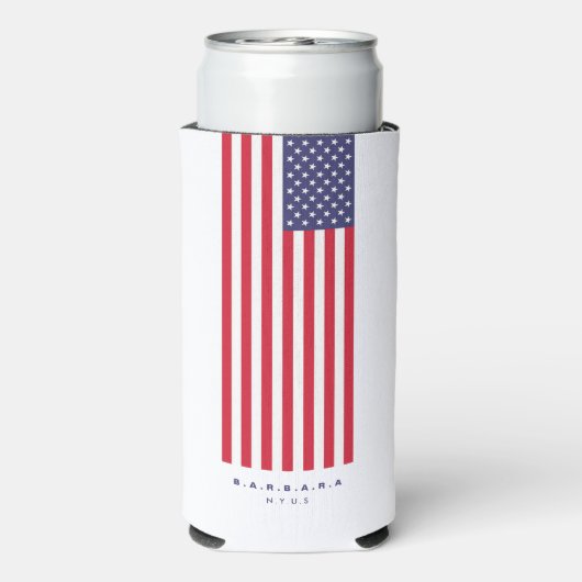 7月モダン星アメリカ国旗の第4位ストライプ スリム缶クーラー (Seltzer裏面)