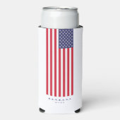 7月モダン星アメリカ国旗の第4位ストライプ スリム缶クーラー (Seltzer正面)