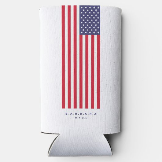 7月モダン星アメリカ国旗の第4位ストライプ スリム缶クーラー (裏面)