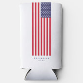 7月モダン星アメリカ国旗の第4位ストライプ スリム缶クーラー (正面)