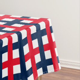 7月モダン赤白青愛国網の4日 テーブルクロス