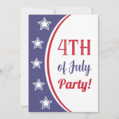 7月モダン赤白青4日パーティー 招待状 (正面)