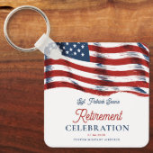 7月モダン軍引退の米国国旗4日 キーホルダー (正面)