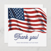 7月モダン軍引退の米国国旗4日 サンキューカード (正面/裏面)