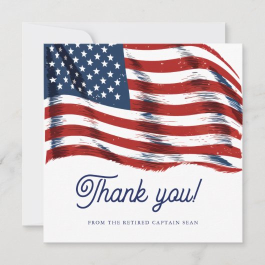 7月モダン軍引退の米国国旗4日 サンキューカード (正面)