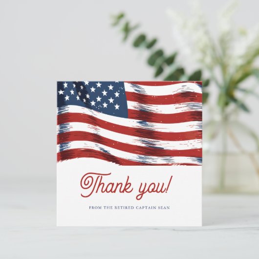 7月モダン軍引退の米国国旗4日 サンキューカード (スタンド正面)