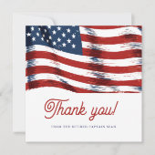 7月モダン軍引退の米国国旗4日 サンキューカード (正面)