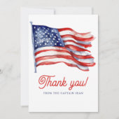 7月モダン軍引退の米国国旗4日 サンキューカード (正面)